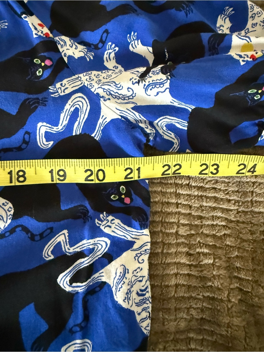 The Art of Anthropologie Blue & Black Cat-Print Button Front Blouse Size Small - Picture 4 of 5